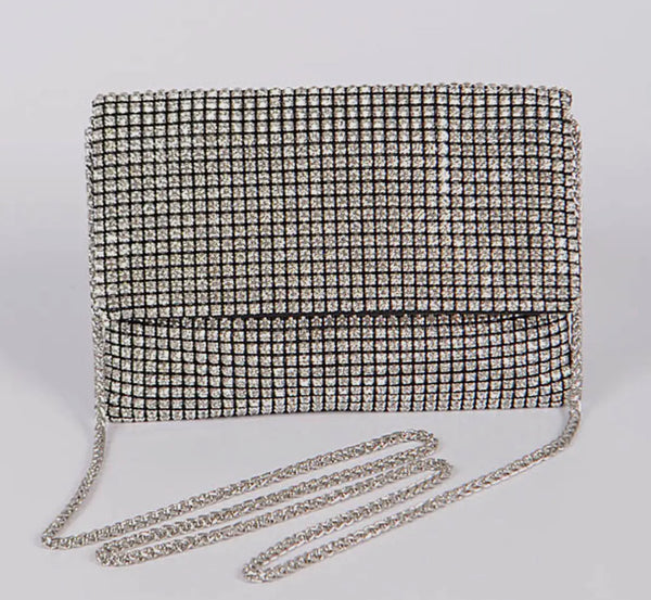 RHINESTONE MESH CLUTCH